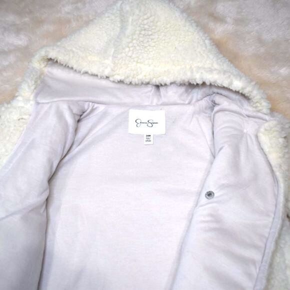 Jessica Simpson Sherpa Jacket Size 24 Months Fluffy White - Picture 6 of 9